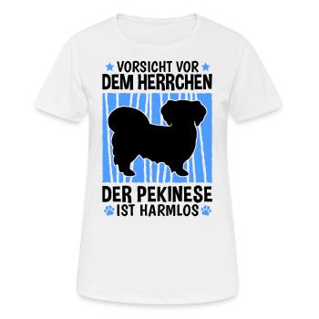 Pekinese Herrchen Peking-Palasthund Pekingese - Frauen T-Shirt atmungsaktiv - Weiß - Vorne - AI Model Female 172 dark (172cm)