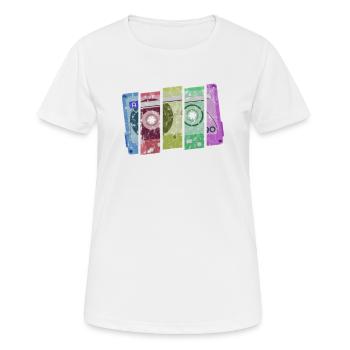 Cassette Colours - Women's Breathable T-Shirt - white - Front - AI Model Female 172 dark (172cm)