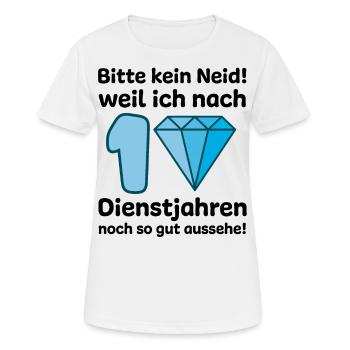 Dienstjubiläum 10 Jahre Firmenjubiläum Geschenk - Frauen T-Shirt atmungsaktiv - Weiß - Vorne - AI Model Female 172 dark (172cm)