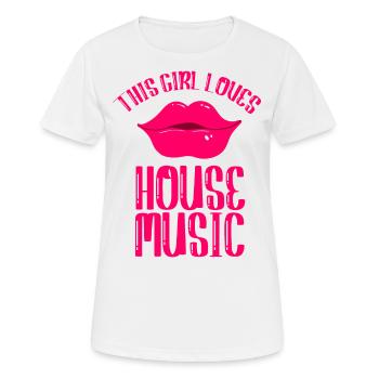 House Music EDM Fille - T-shirt respirant Femme - blanc - Devant - AI Model Female 172 dark (172cm)
