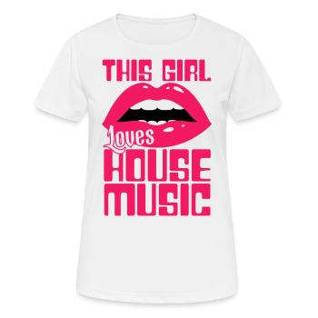 House Music EDM - Frauen T-Shirt atmungsaktiv - Weiß - Vorne - AI Model Female 172 dark (172cm)