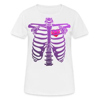 Cage thoracique avec cœur - Violet - Halloween - T-shirt respirant Femme - blanc - Devant - AI Model Female 172 dark (172cm)