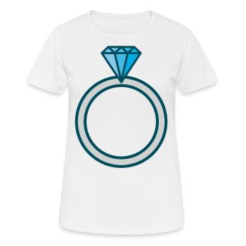 Diamantring Heiratsantrag Verloben - Frauen T-Shirt atmungsaktiv - Weiß - Vorne - AI Model Female 172 dark (172cm)