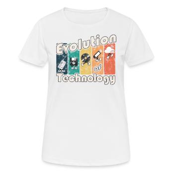 Evolution of Technology - Frauen T-Shirt atmungsaktiv - Weiß - Vorne - AI Model Female 172 dark (172cm)