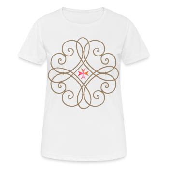 Jésus-Christ, mandala en fer forgé, croix de Jésus - T-shirt respirant Femme - blanc - Devant - AI Model Female 172 dark (172cm)