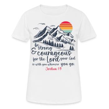 Jesus Christus - Christliches Shirt Bibelvers - Frauen T-Shirt atmungsaktiv - Weiß - Vorne - AI Model Female 172 dark (172cm)
