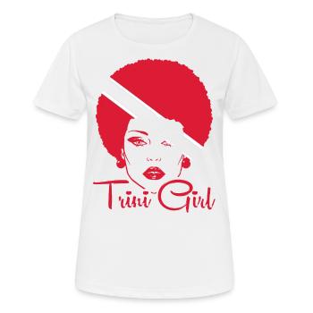 Fille de Trinité-et-Tobago - T-shirt respirant Femme - blanc - Devant - AI Model Female 172 dark (172cm)