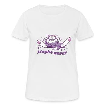 Maybe Never - Cute cat chilling - Sleeping outfit - Women's Breathable T-Shirt - white - Front - AI Model Female 172 dark (172cm)