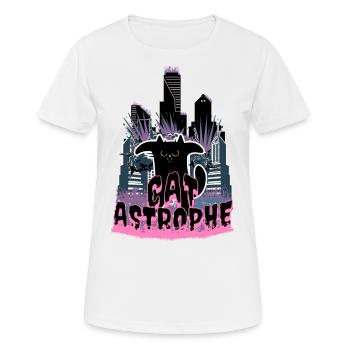Catastrophe - Kaiju cat destroys the city - Women's Breathable T-Shirt - white - Front - AI Model Female 172 dark (172cm)