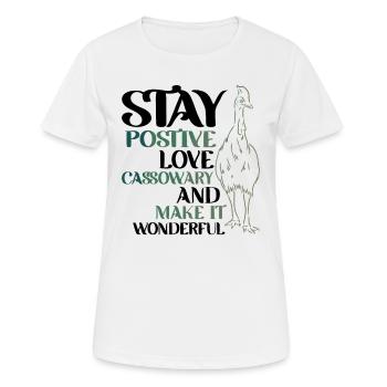stay postive love Cassowary - Frauen T-Shirt atmungsaktiv - Weiß - Vorne - AI Model Female 172 dark (172cm)