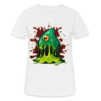 Monster Crash - Drôle de monstre visqueux vert - T-shirt respirant Femme - blanc - Devant - AI Model Female 172 dark (172cm)