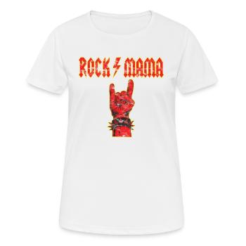 Muttertag Rockmama Teufelsgruß - Frauen T-Shirt atmungsaktiv - Weiß - Vorne - AI Model Female 172 dark (172cm)