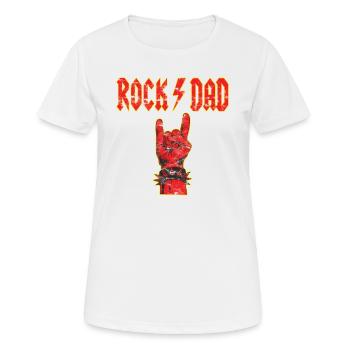 Vatertag Rockdad Teufelsgruß - Frauen T-Shirt atmungsaktiv - Weiß - Vorne - AI Model Female 172 dark (172cm)