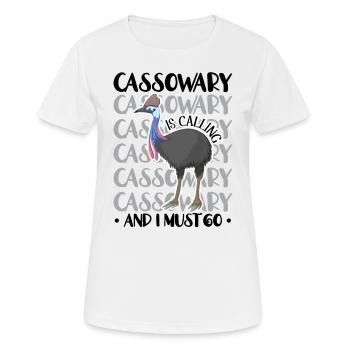 Cassowary Is Calling And I Must Go - Frauen T-Shirt atmungsaktiv - Weiß - Vorne - AI Model Female 172 dark (172cm)