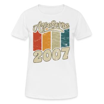 2007 Anniversaire génial depuis Retro - T-shirt respirant Femme - blanc - Devant - AI Model Female 172 dark (172cm)