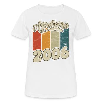 2006 Anniversaire génial depuis Retro - T-shirt respirant Femme - blanc - Devant - AI Model Female 172 dark (172cm)