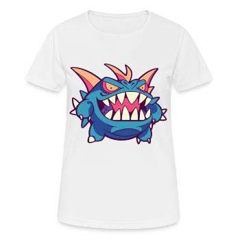 Monster Crash - Cooles blaues Monster - Frauen T-Shirt atmungsaktiv - Weiß - Vorne - AI Model Female 172 dark (172cm)