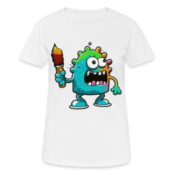 Monster Crash - Cooles blaues Monster - Frauen T-Shirt atmungsaktiv - Weiß - Vorne - AI Model Female 172 dark (172cm)