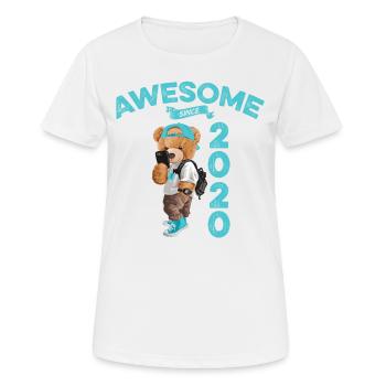 2020 Birthday Teddy Bear Awesome since - Women's Breathable T-Shirt - white - Front - AI Model Female 172 dark (172cm)