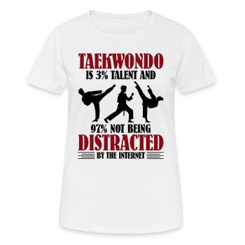 Taekwondo - Frauen T-Shirt atmungsaktiv - Weiß - Vorne - AI Model Female 172 dark (172cm)