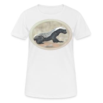 Blaireau à miel - Ratel - Arder - Faune en Afrique - T-shirt respirant Femme - blanc - Devant - AI Model Female 172 dark (172cm)