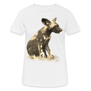 Wild dog in cuttlefish - Dog - Wild animal - Africa - Women's Breathable T-Shirt - white - Front - AI Model Female 172 dark (172cm)