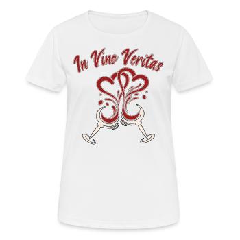 In Vino Veritas Prost Herz - Frauen T-Shirt atmungsaktiv - Weiß - Vorne - AI Model Female 172 dark (172cm)