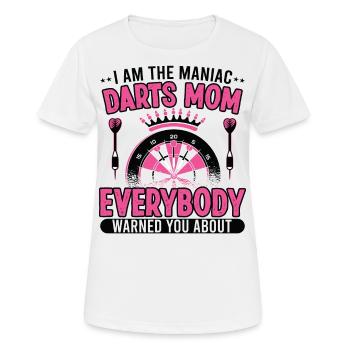 I am the maniac darts mom - Frauen T-Shirt atmungsaktiv - Weiß - Vorne - AI Model Female 172 dark (172cm)