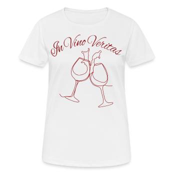 In Vino Veritas Sketched - Frauen T-Shirt atmungsaktiv - Weiß - Vorne - AI Model Female 172 dark (172cm)