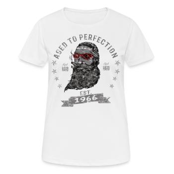 1966 Birthday Aged to perfection Old Man - Women's Breathable T-Shirt - white - Front - AI Model Female 172 dark (172cm)