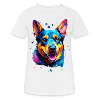 bunter Australian Cattle Dog - bunte Hunde - Frauen T-Shirt atmungsaktiv - Weiß - Vorne - AI Model Female 172 dark (172cm)
