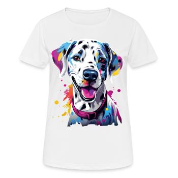 niedlicher bunter Dalmatiner Hund - Frauen T-Shirt atmungsaktiv - Weiß - Vorne - AI Model Female 172 dark (172cm)