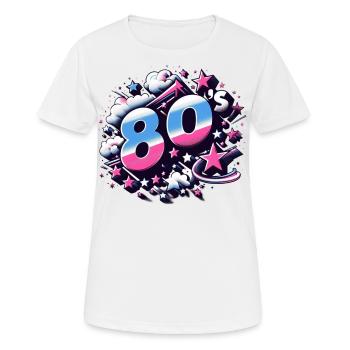 Années 80 - T-shirt respirant Femme - blanc - Devant - AI Model Female 172 dark (172cm)