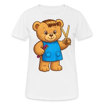 Teddy Bear Coiffeur - T-shirt respirant Femme - blanc - Devant - AI Model Female 172 dark (172cm)