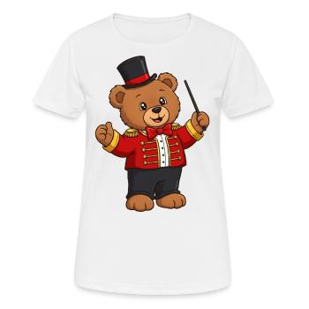 Teddybär Zirkusdirektor - Frauen T-Shirt atmungsaktiv - Weiß - Vorne - AI Model Female 172 dark (172cm)