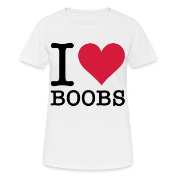 I love seins - T-shirt respirant Femme - blanc - Devant - AI Model Female 172 dark (172cm)