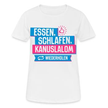 Hobby Kanuslalom - Frauen T-Shirt atmungsaktiv - Weiß - Vorne - AI Model Female 172 dark (172cm)