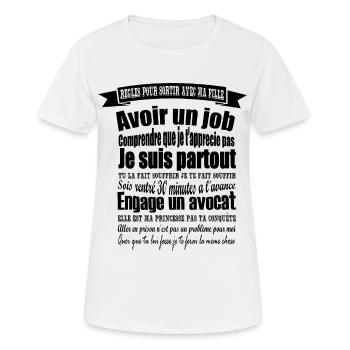 Sortir avec ma fille - T-shirt respirant Femme - blanc - Devant - AI Model Female 172 dark (172cm)