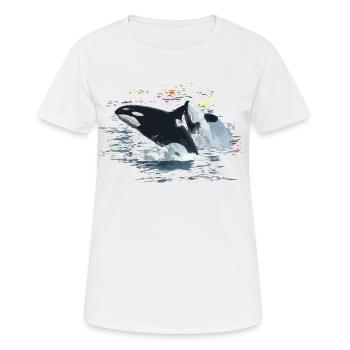 Killer whale - Women's Breathable T-Shirt - white - Front - AI Model Female 172 dark (172cm)