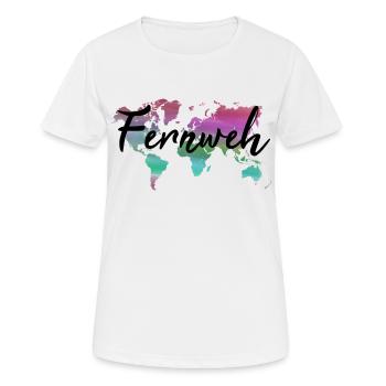 Wanderlust World Map Gift Backpacker Nomad Travel - Women's Breathable T-Shirt - white - Front - AI Model Female 172 dark (172cm)