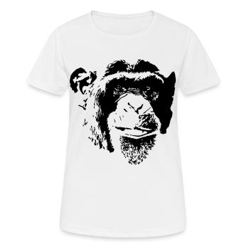 Tête de singe - T-shirt respirant Femme - blanc - Devant - AI Model Female 172 dark (172cm)