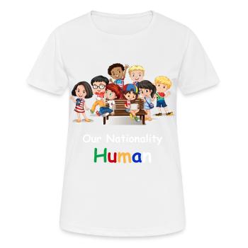 Gegen Rassismus, Nation Mensch - Frauen T-Shirt atmungsaktiv - Weiß - Vorne - AI Model Female 172 dark (172cm)