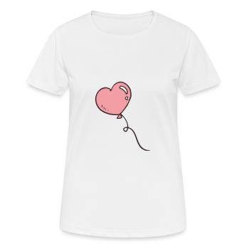 heart balloon - Women's Breathable T-Shirt - white - Front - AI Model Female 172 dark (172cm)