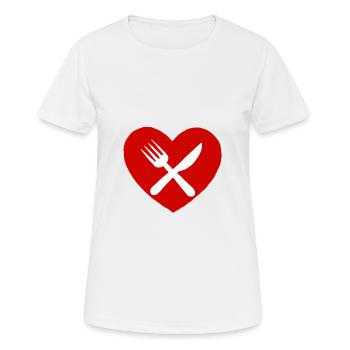 Cadeau de coutellerie manger manger manger sommeil répéter l'amour - T-shirt respirant Femme - blanc - Devant - AI Model Female 172 dark (172cm)