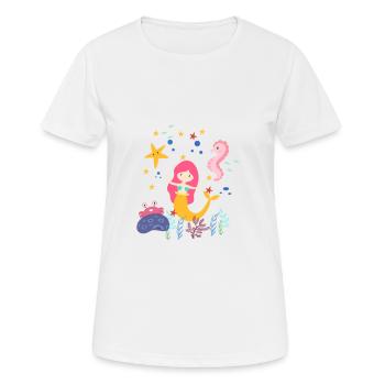 Sirène - T-shirt respirant Femme - blanc - Devant - AI Model Female 172 dark (172cm)