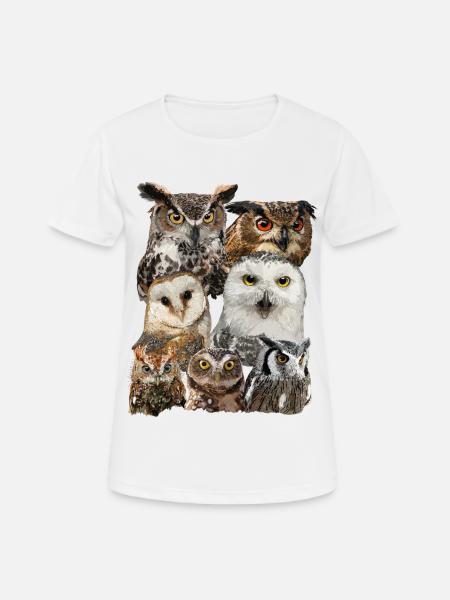 Nächtliche Raubvögel - Frauen T-Shirt atmungsaktiv - Weiß