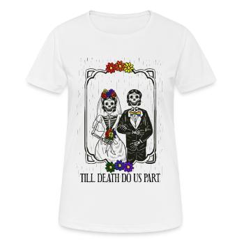 Till Death Do Us Part Lesbian Wedding Couple LGBT - Women's Breathable T-Shirt - white - Front - AI Model Female 172 dark (172cm)