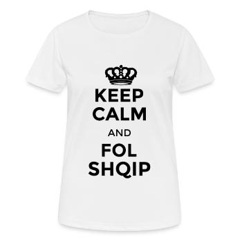 Keep calm and fol shqip Speak Albanian shqip - Women's Breathable T-Shirt - white - Front - AI Model Female 172 dark (172cm)