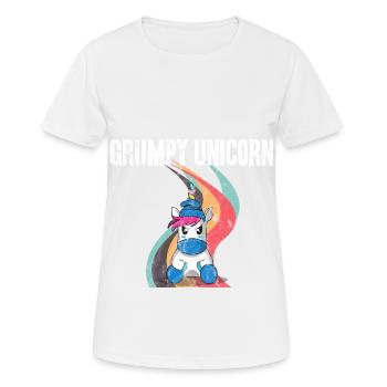 Evil unicorn bestseller | Grumpy Unicorn - Women's Breathable T-Shirt - white - Front - AI Model Female 172 dark (172cm)