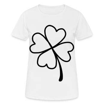 Trèfle chance bonne santé - T-shirt respirant Femme - blanc - Devant - AI Model Female 172 dark (172cm)
